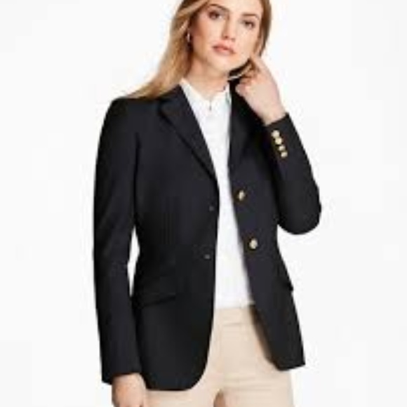 Brooks Brothers Jackets & Blazers - BROOKS BROTHERS 346 Black 2-Button Wool Blazer Sz2